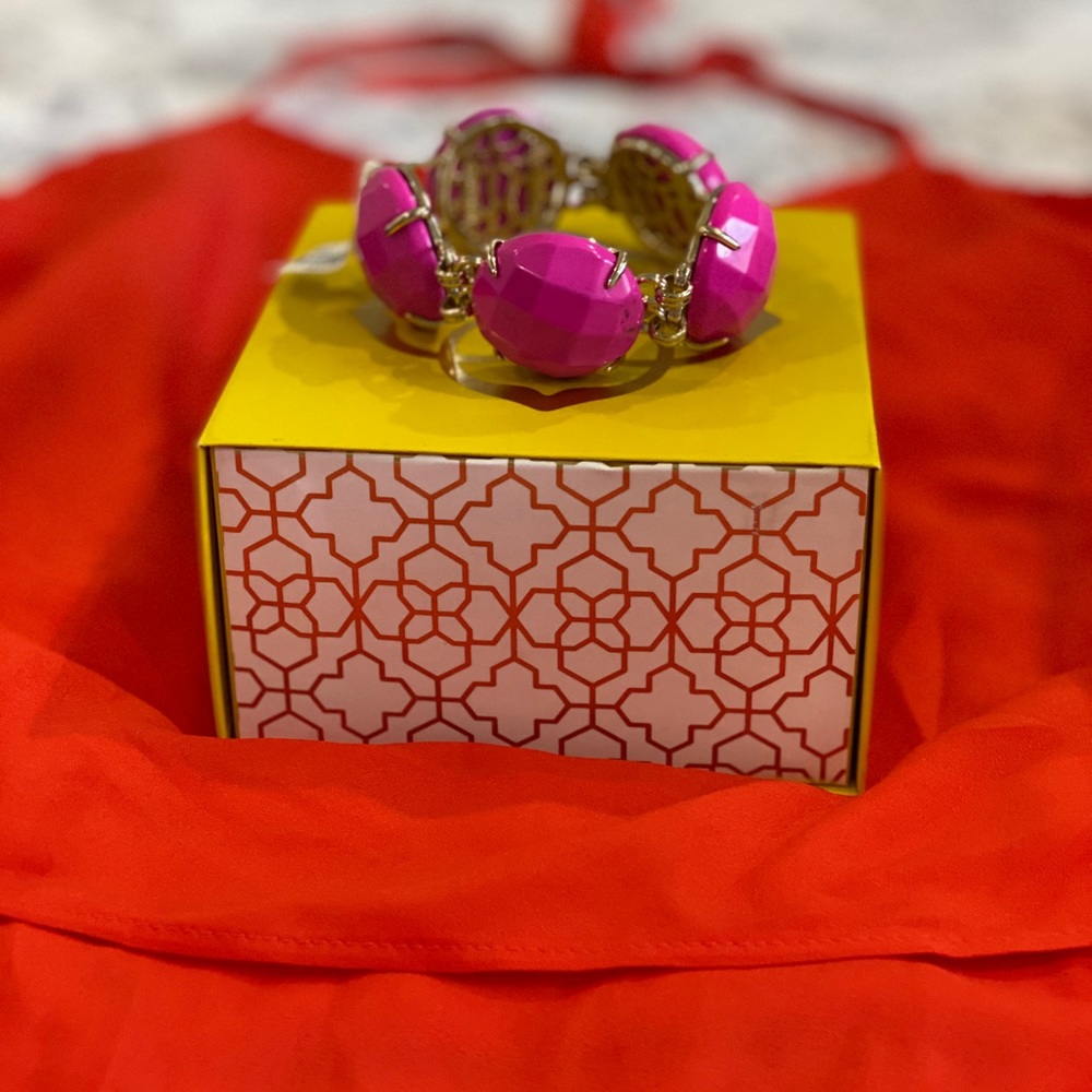 Kendra Scott Cassie Gold Bubble Bracelet Magenta